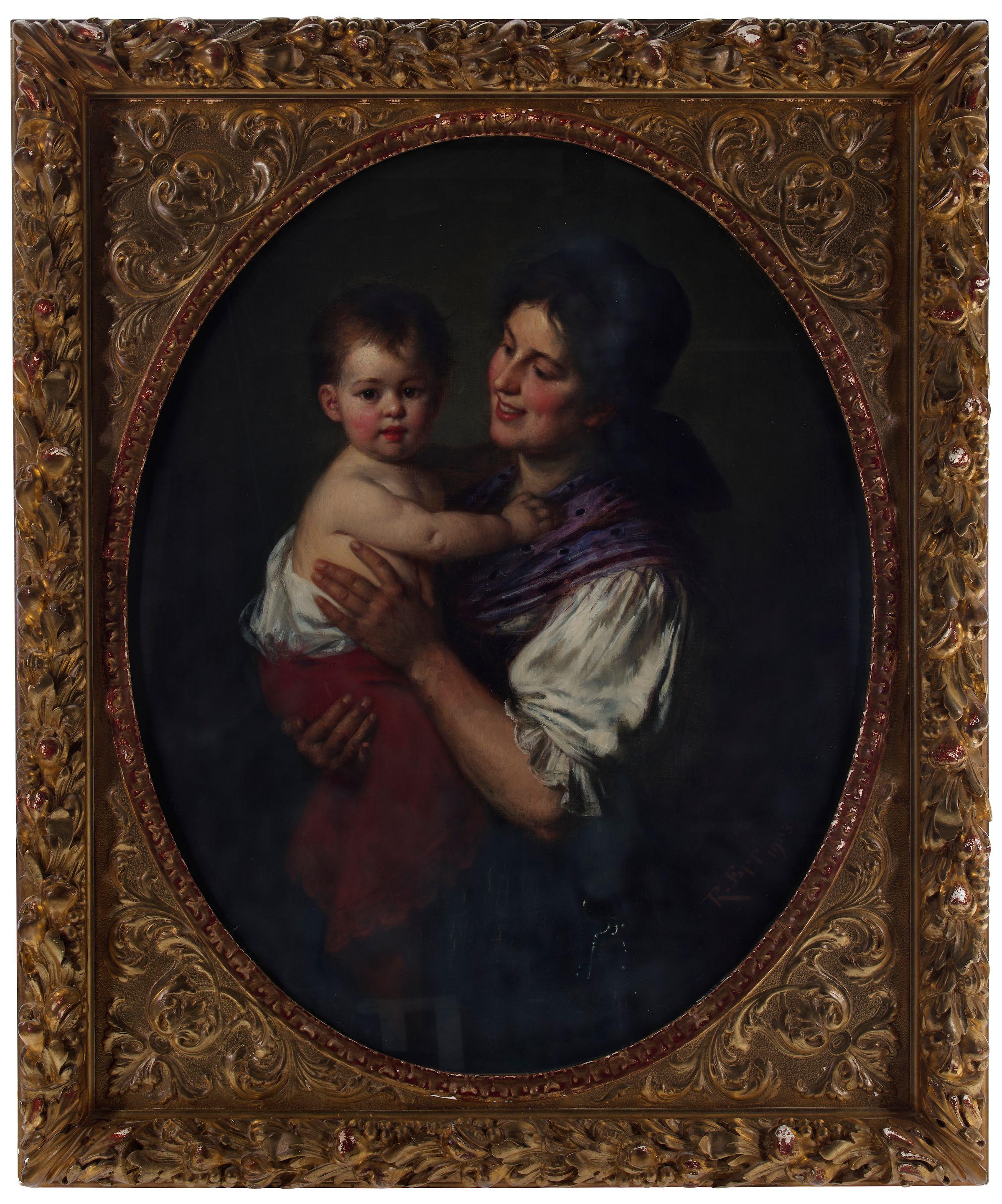Rudolf Epp - Mutter und kind (Mother and Child) 35 1/4 x 27 3/4in (89.5 x 70.5cm)
