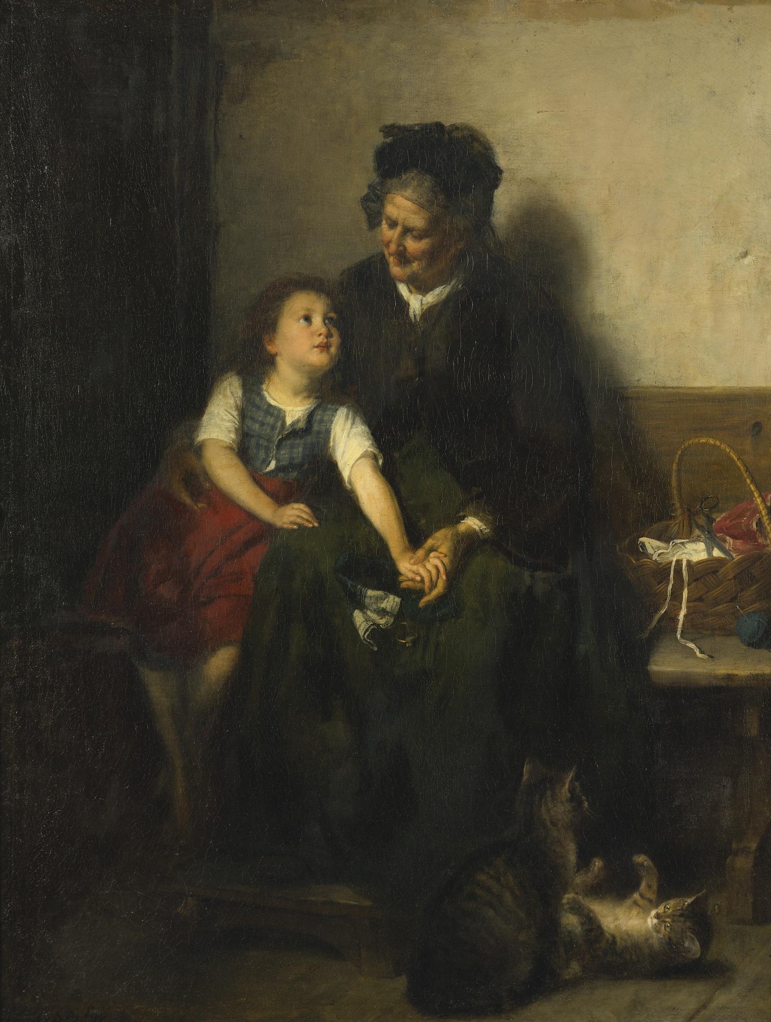 Rudolf Epp - With Grandma And Her Cats