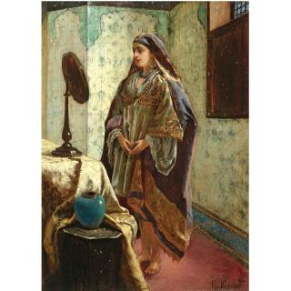 Rudolf Ernst - Austrian Odalisque In Her Boudoir  