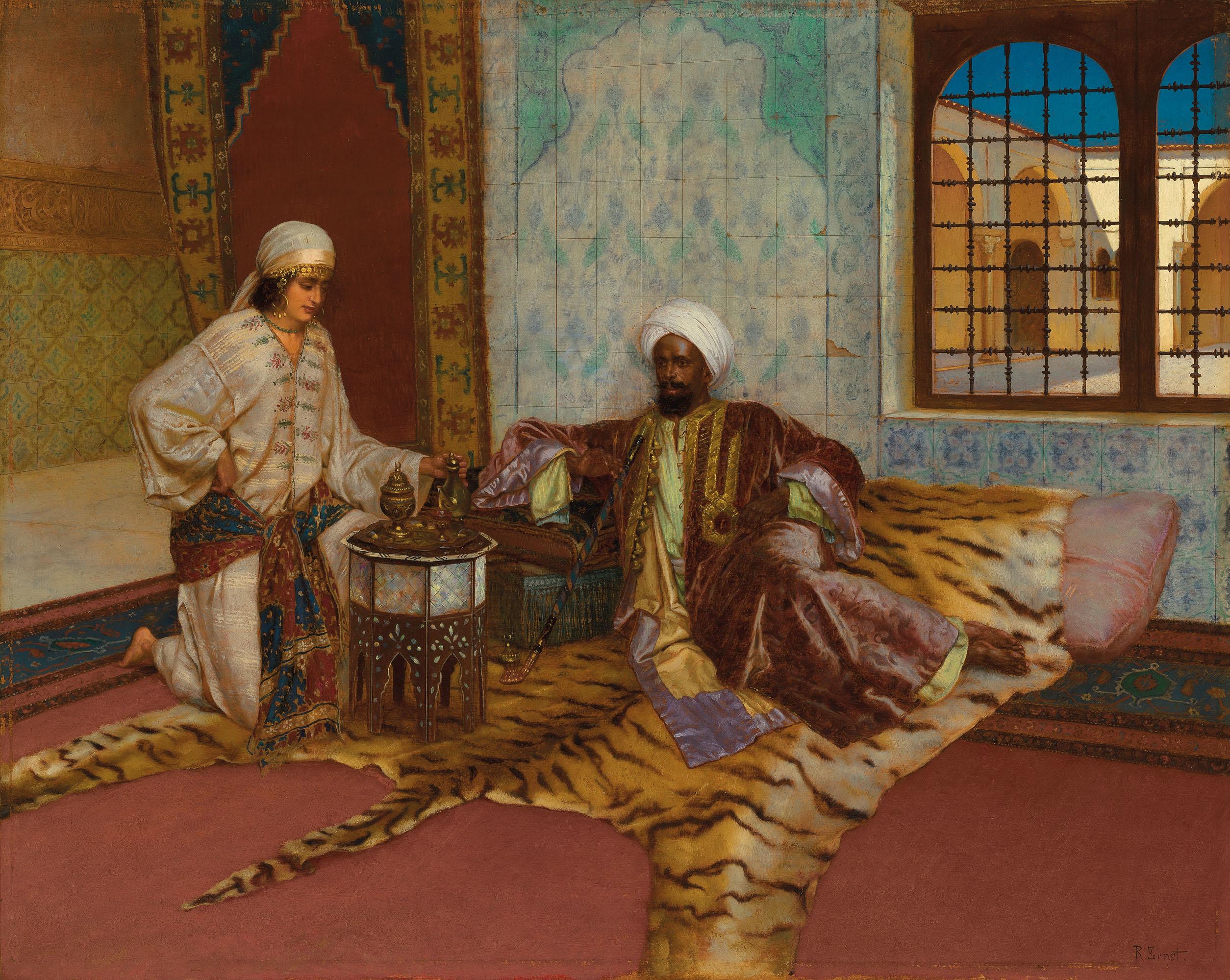 Rudolf Ernst - The narghile Smoker