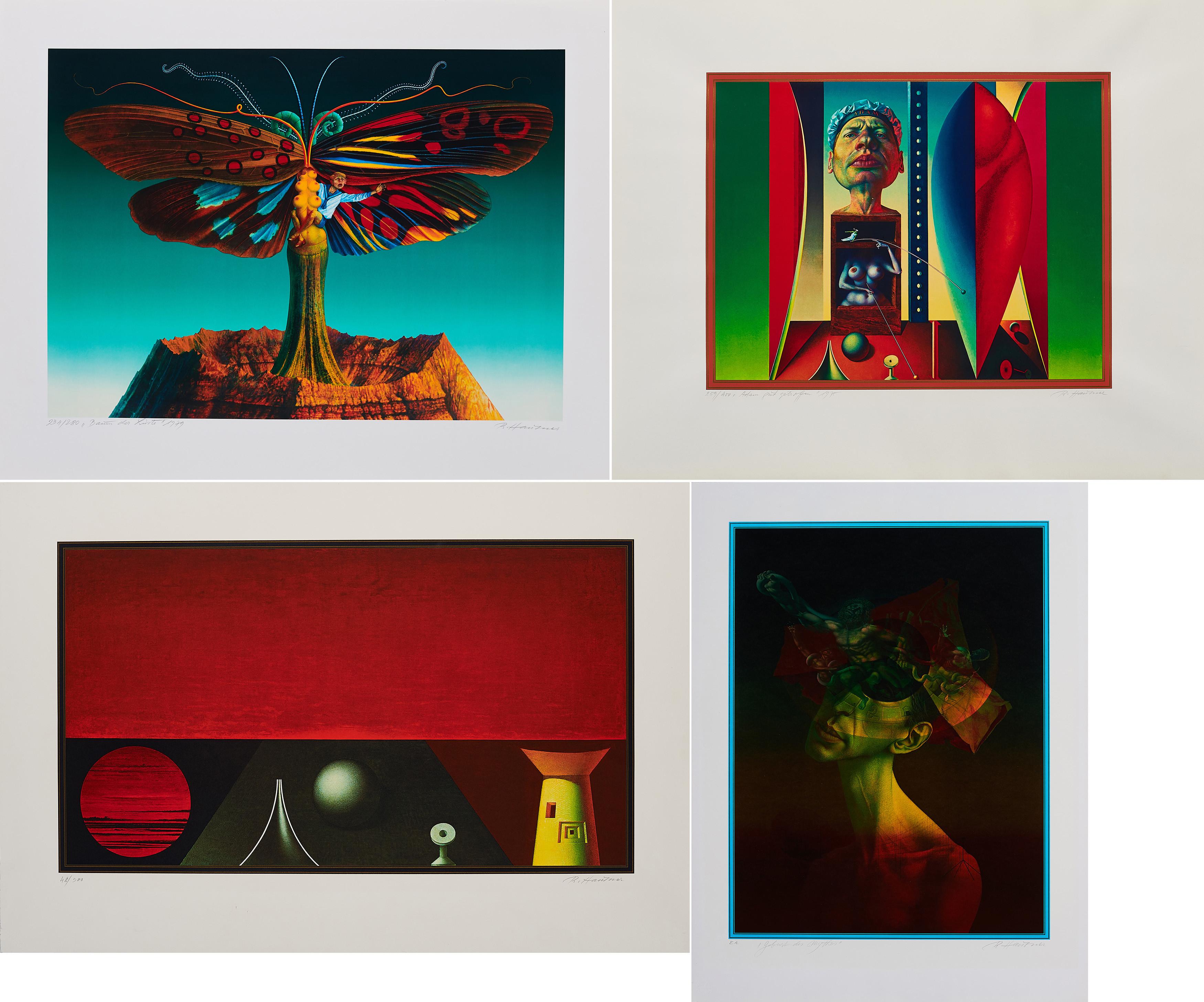 Rudolf Hausner - Konvolut von 4 Serigrafien.