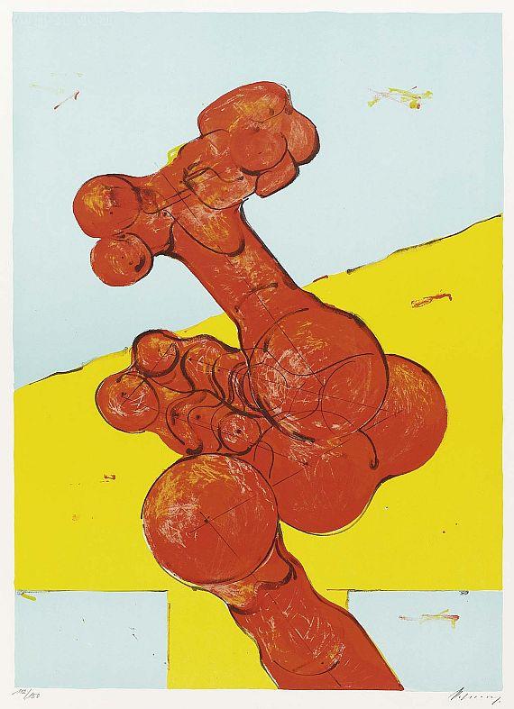 Rudolf Hoflehner - 2 Bll.: Figurale Komposition. Rote Figur