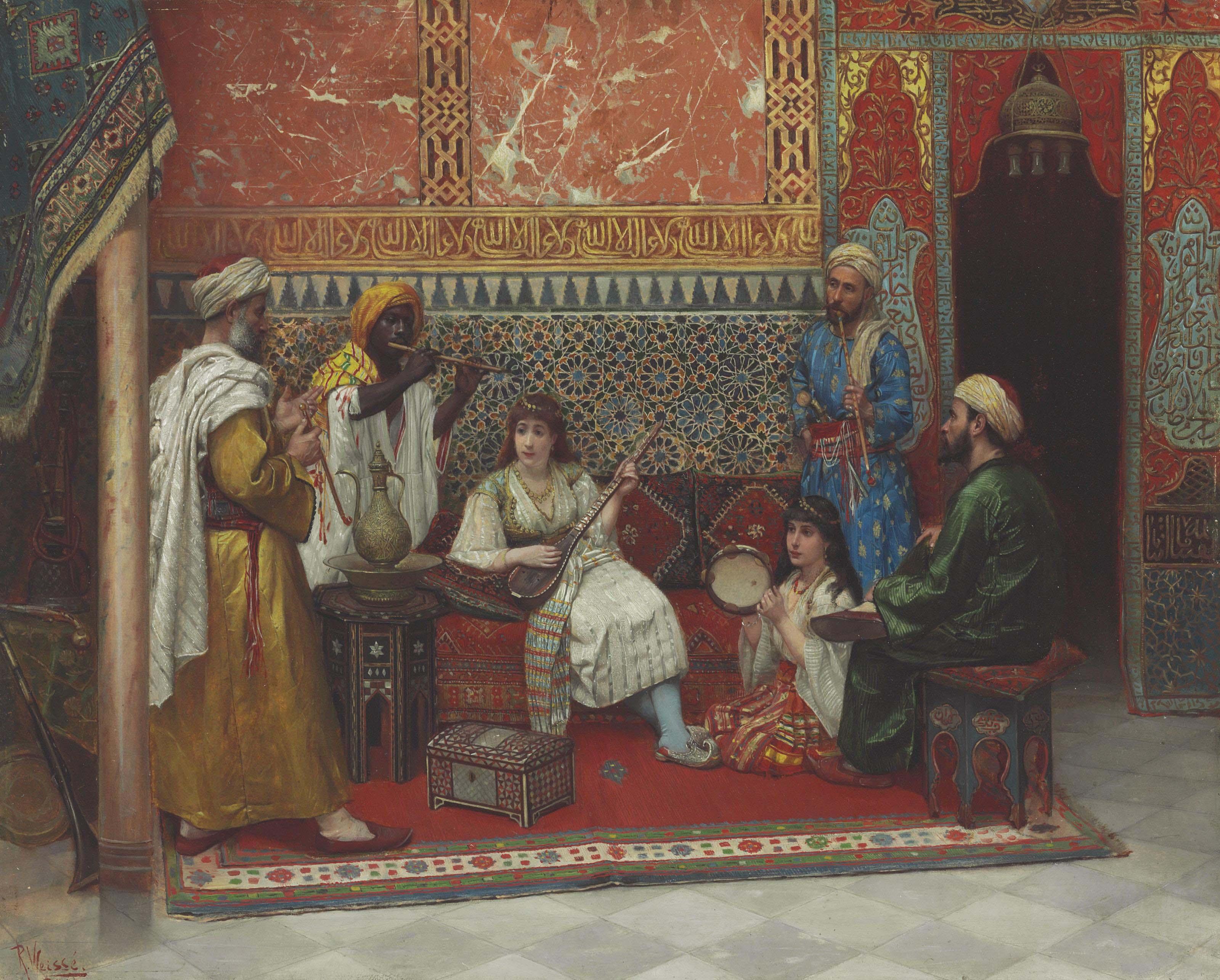 Rudolf Johann Weisse - Musicians In An Interior