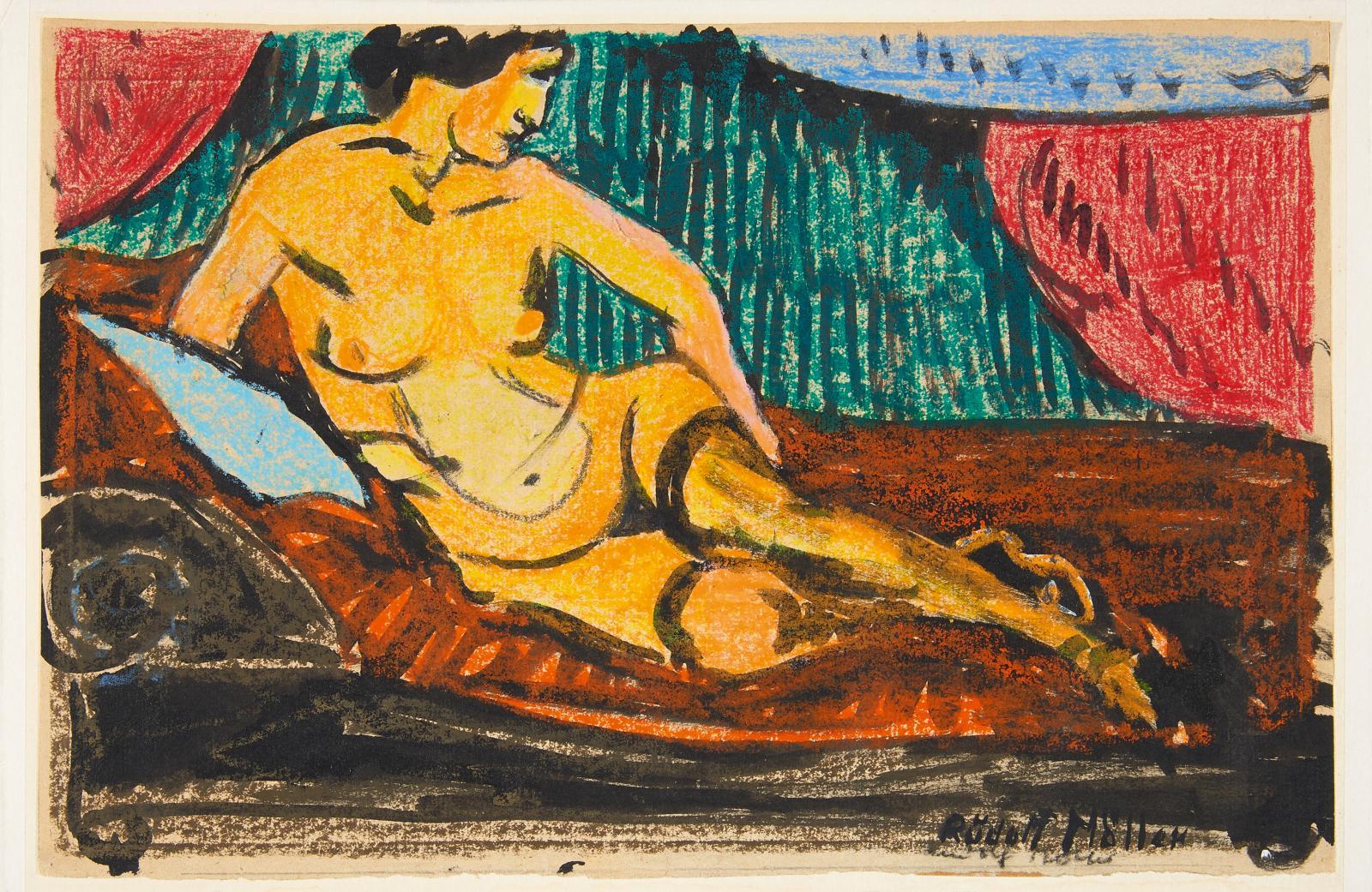 Rudolf Möller - Ohne Titel (Liegender Frauenakt)