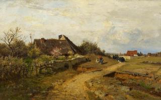 Rudolf Schuster - Trauerprozession am Dorfrand