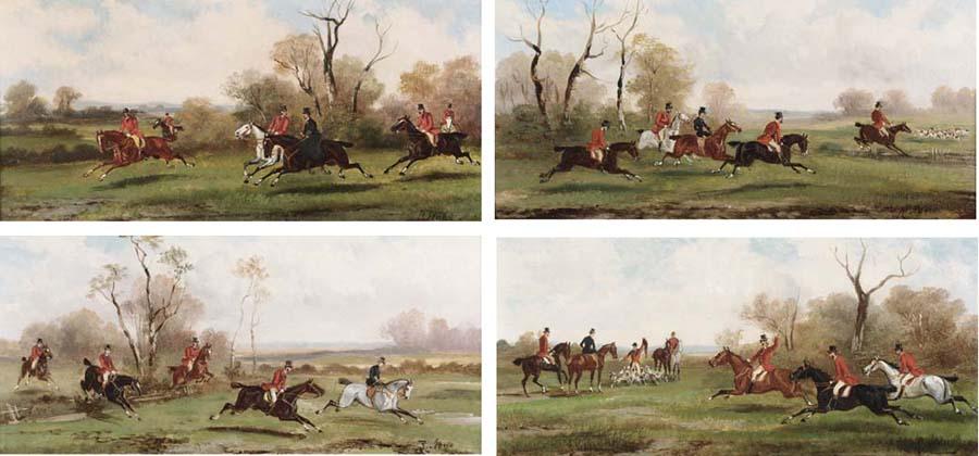 Rudolf Stone - Setting off; On the scent; Over the hedge; and The kill