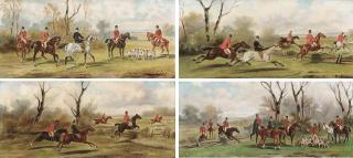 Rudolf Stone - The meet; Setting off; In full gallop; and The kill