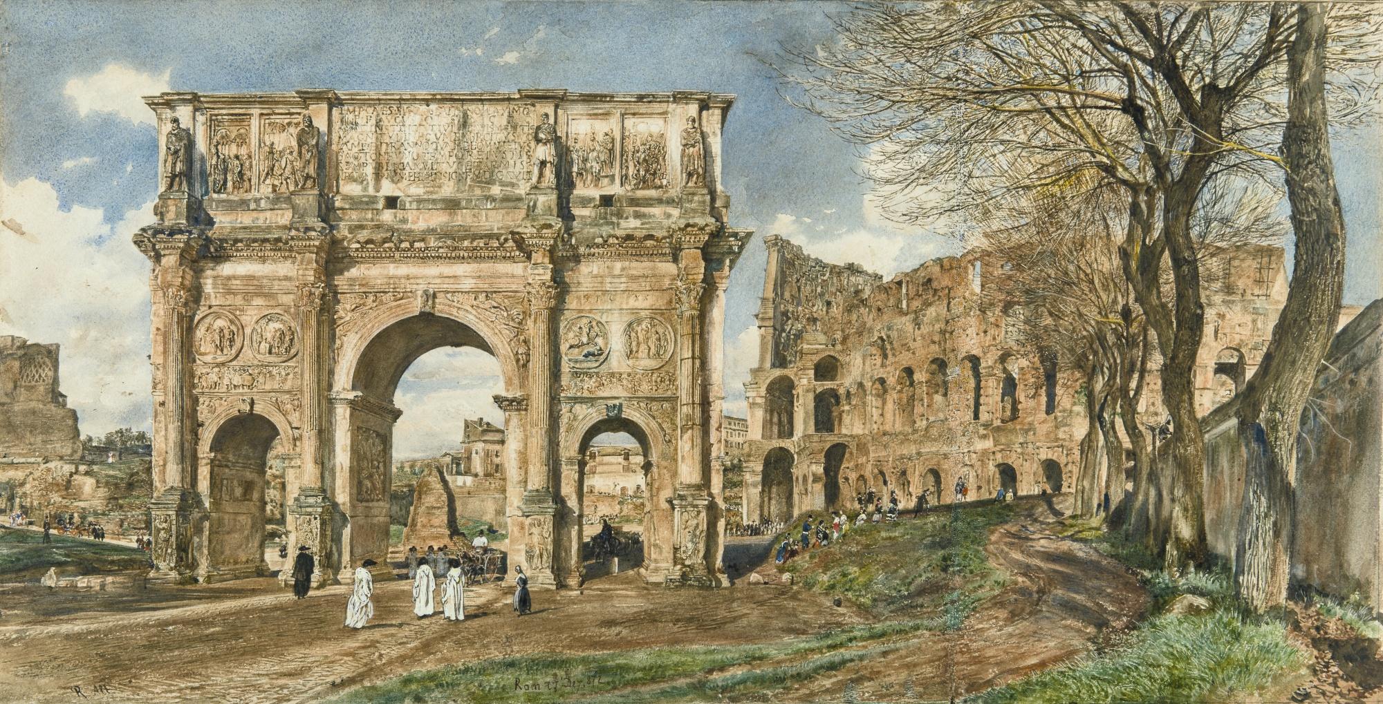 Rudolf Von Alt - Austrian der Konstantinbogen Und Das Kolosseum In Rom (The Arch Of Constantine And The Colosseum, Rome)