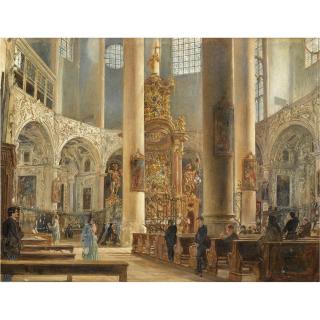 Rudolf Von Alt - Austrian Inneres Der Franziskanerkirche Zu Salzburg (Interior Of The Franciscan Church, Salzburg)