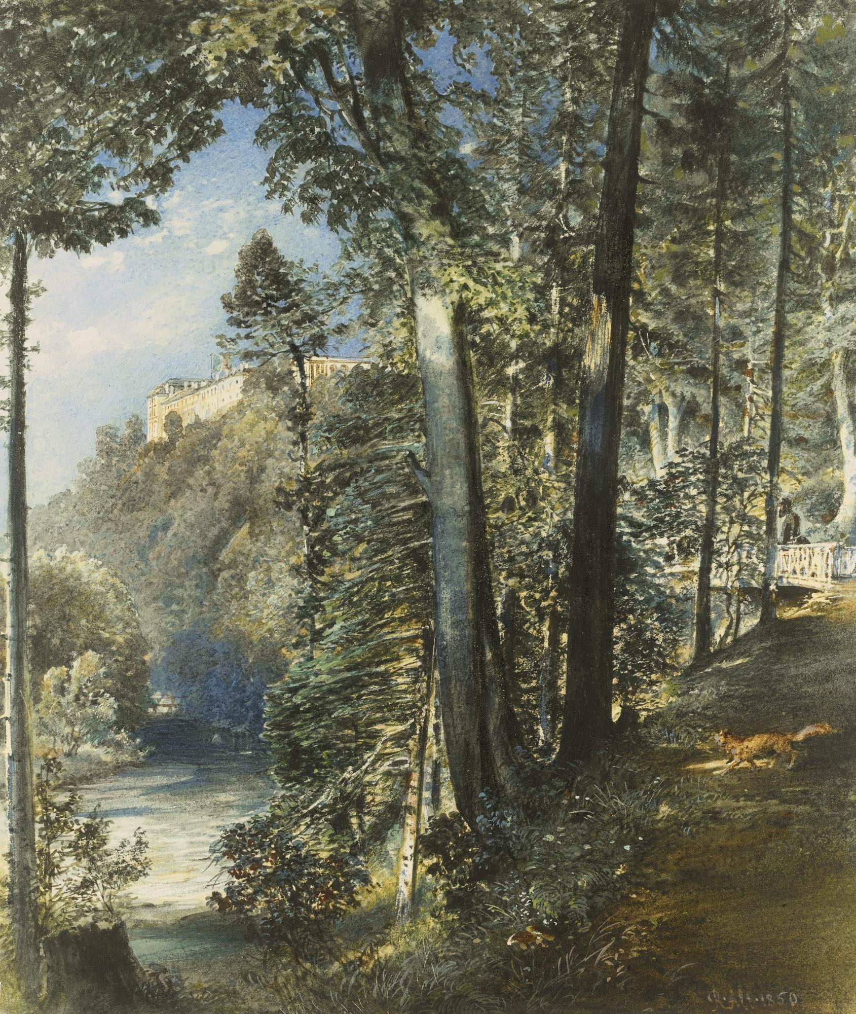 Rudolf Von Alt - Austrian Schloss Grätz Bei Troppau (Hradec Castle, Moravia)