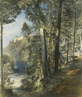 Rudolf Von Alt - Austrian Schloss Grätz Bei Troppau (Hradec Castle, Moravia)