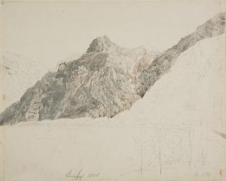 Rudolf von Alt - Studie zu einer Hochgebirgskette am Königssee.