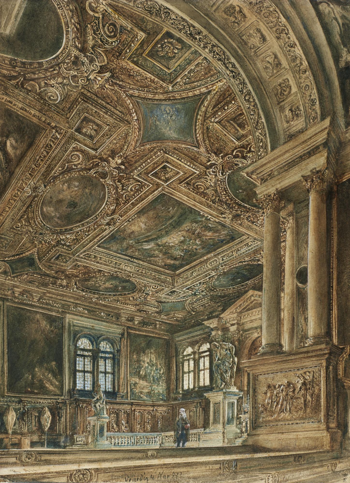 Rudolf Von Alt - Treppenhaus Der Scuola Di San Rocco In Venedig (Staircase Of Scuola Di San Rocco In Venice)