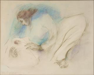 Rudolph Carl Gorman - A Woman Holding a Swaddled Baby