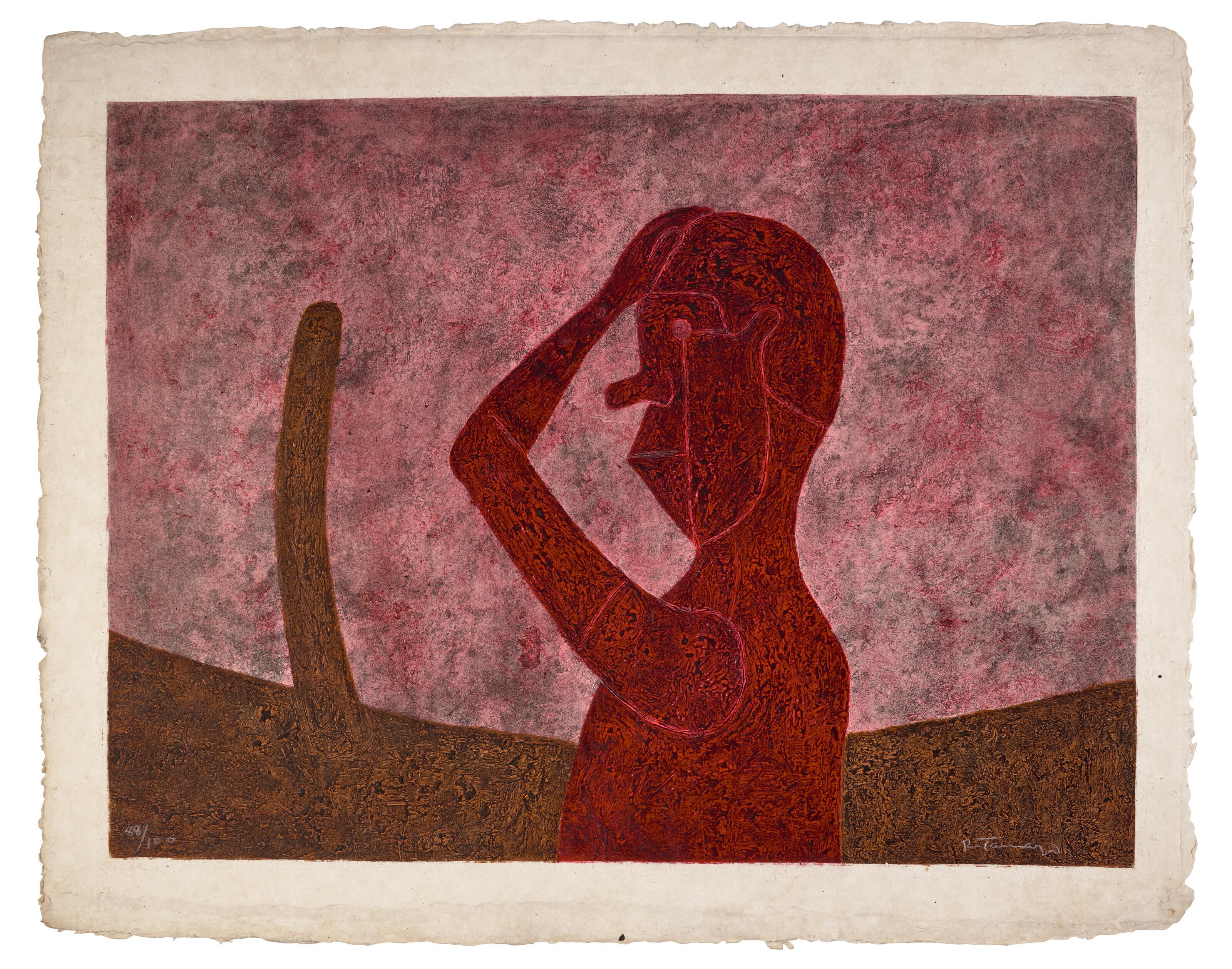 Rufino Tamayo - Busto en rojo