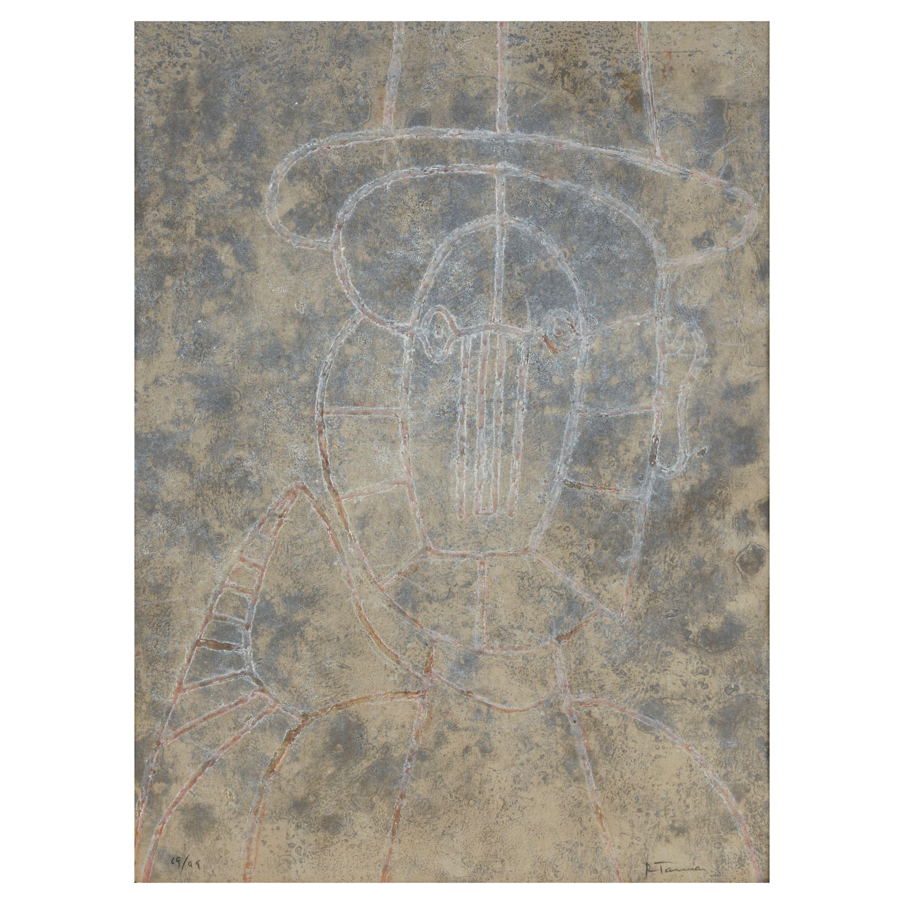 Rufino Tamayo - Cabeza en Fondo Gris, from Rufino Tamayo 15 aguafuertes