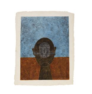 Rufino Tamayo - Cabeza Sobre Fondo Azul