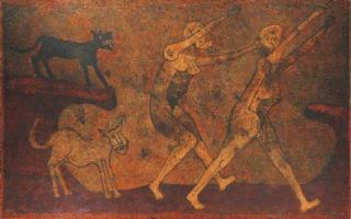 Rufino Tamayo - Dos Personajes Atacados por Perros