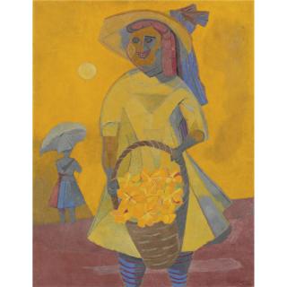 Rufino Tamayo - Girl With Yellow Flowers (Niña Con Flores)