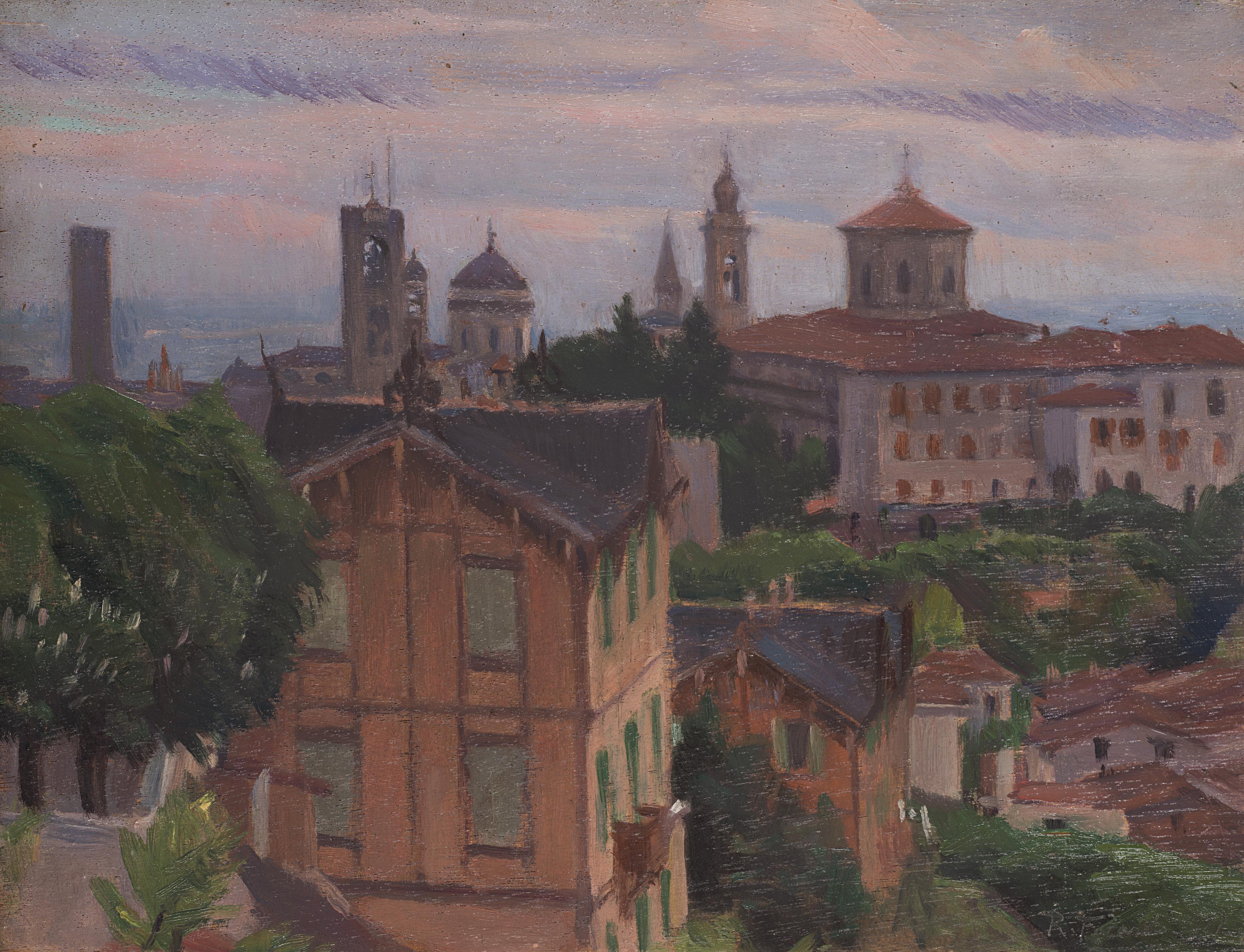 Ruggero Focardi - Bergamo Alta dalla Via di San Vigilio