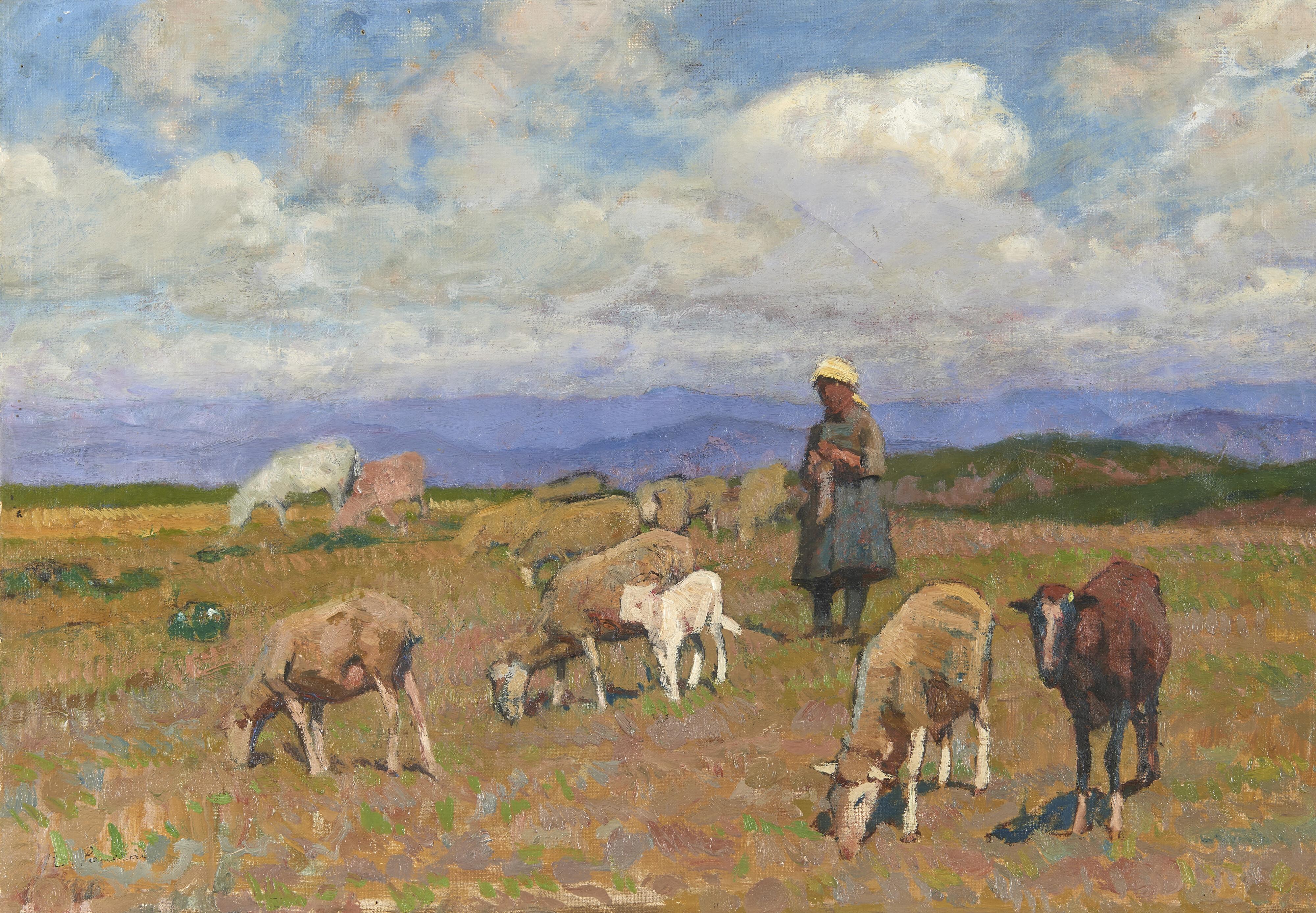 Ruggero Panerai - Contadina con gregge