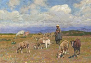 Ruggero Panerai - Contadina con gregge