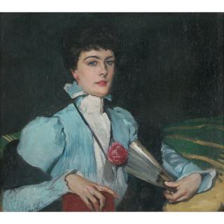 Rupert Bunny - Australian Mrs Bunny (On A Green Sofa)