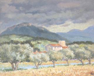 Rupert Charles Wulsten Bunny - Farmhouse and Olive Trees, South of France
