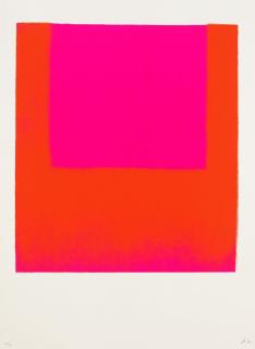 Rupprecht Geiger - 2 Bll.: Schwarzes Rund mit blauem Kranz. Ohne Titel