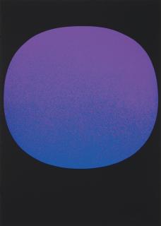 Rupprecht Geiger - Blauvioletter Kreis auf Schwarz/lila und blauer Kreis auf schwarz