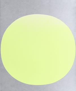 Rupprecht Geiger - leuchtgelber Kreis auf silber.