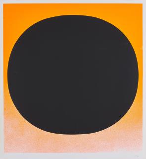 Rupprecht Geiger - schwarzer kreis auf rot-orange.