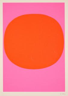 Rupprecht Geiger - Variation Runde Farbe III / leuchtrot warm auf leuchtrot kalt.