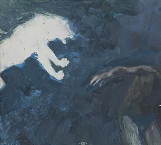 Ruprecht von Kaufmann - Studie springender Hund.