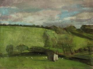 Ruskin Spear, R.A. - Hens in a Cornish Field