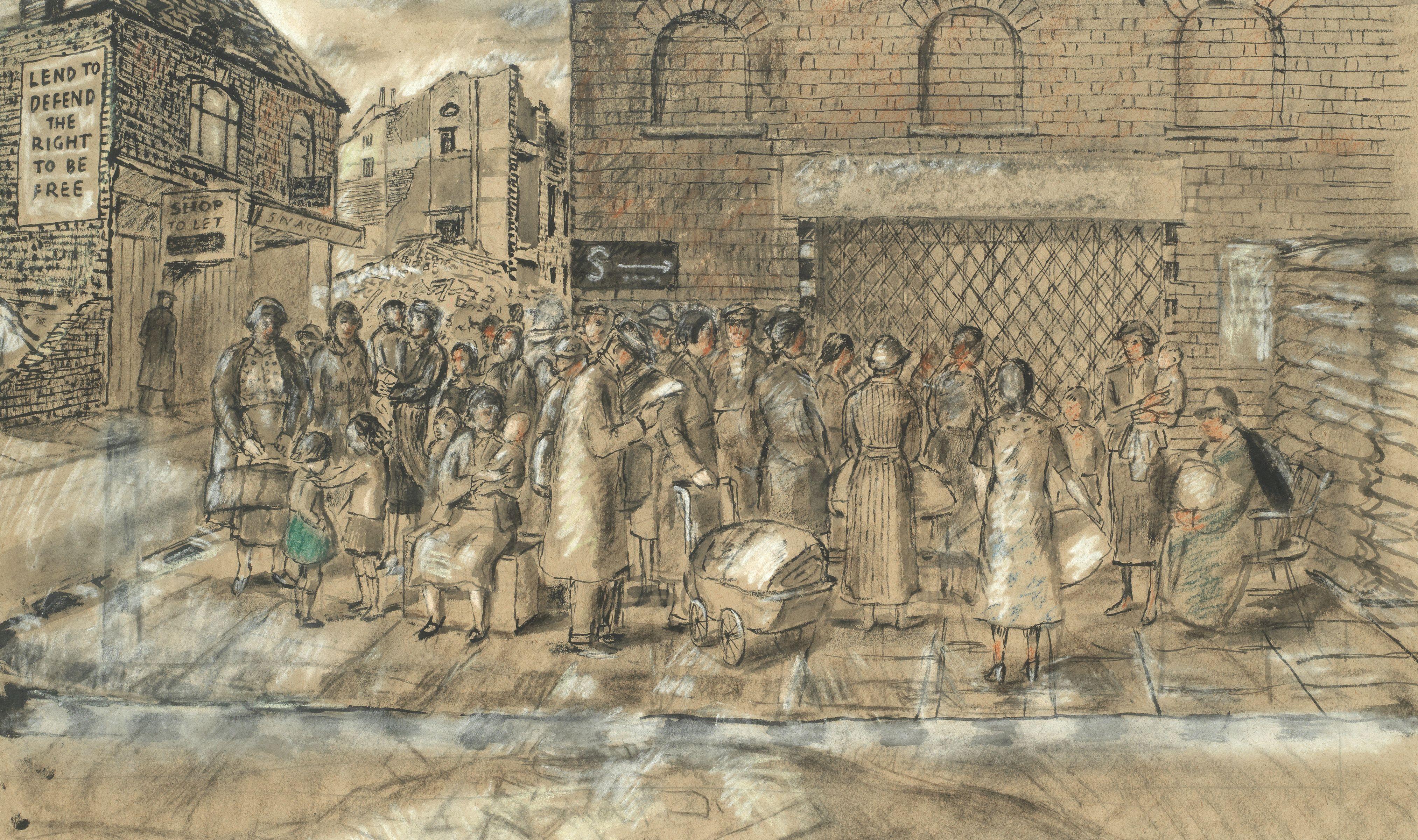 Ruskin Spear R.A. - Line for Air Raid Shelter