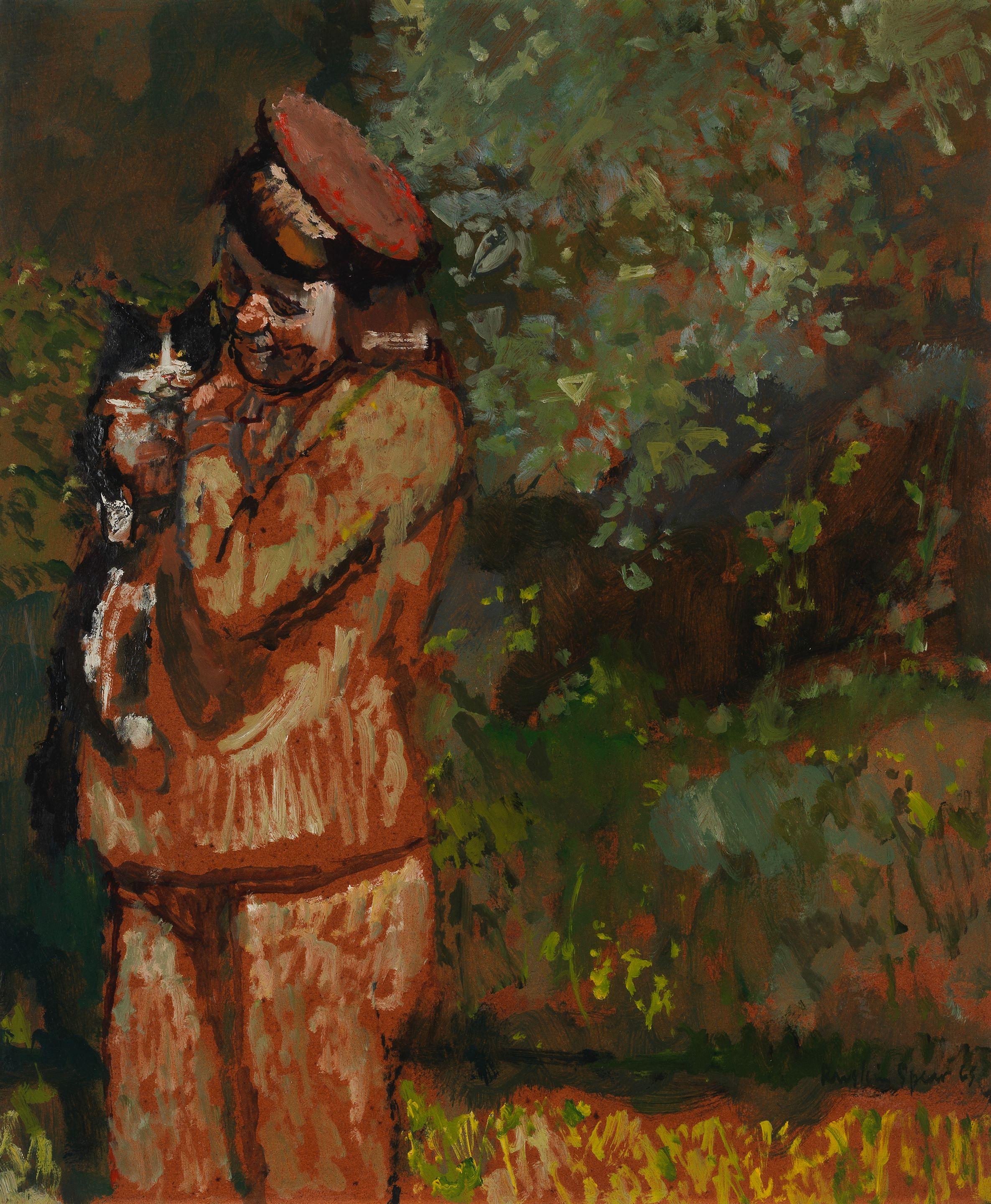 Ruskin Spear R.A. - Woman With Cat (Portrait of Ida)