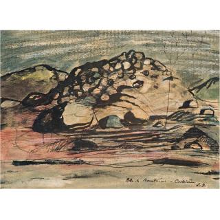 Russell Drysdale - Australian Black Mountain In Cooktown