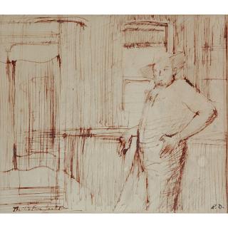 Russell Drysdale - Australian Study For \'Tractor Face Jackson \'