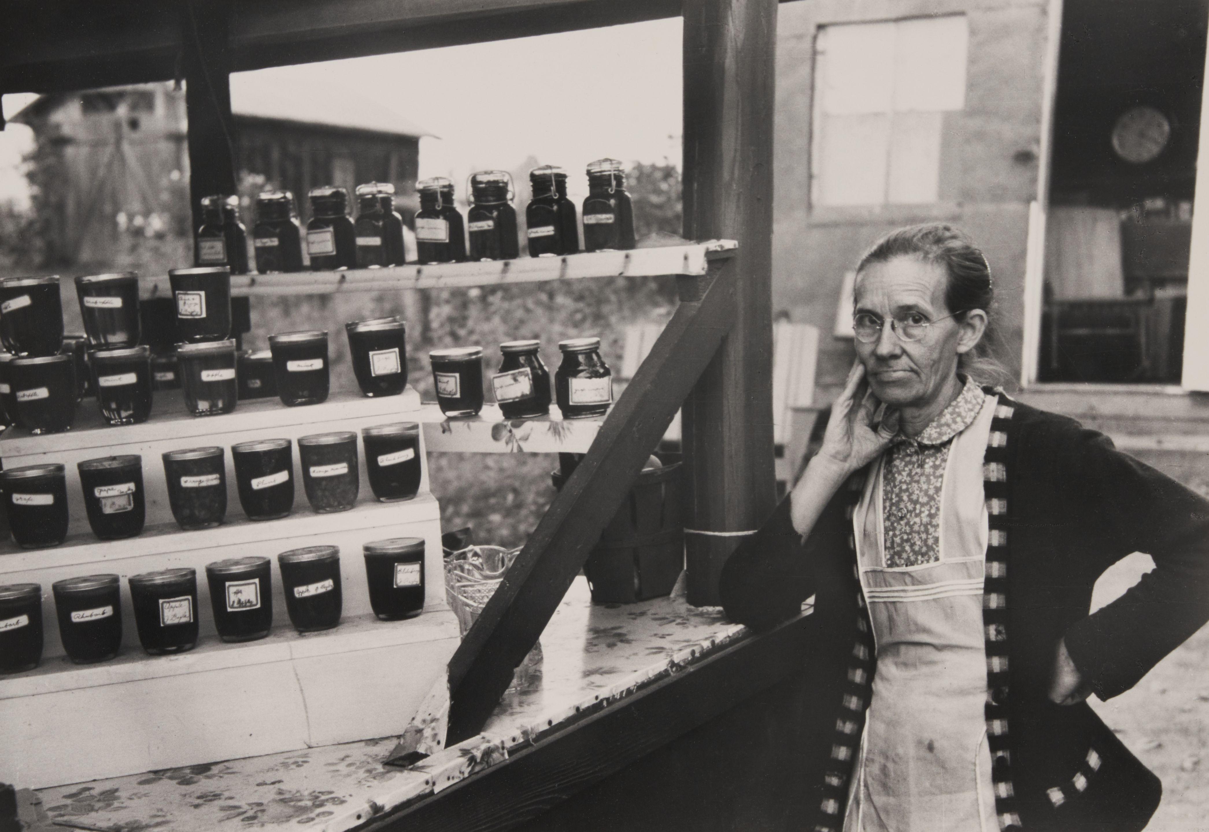 Russell Lee - Farmer Woman with Homemade Jelly near Northampton, Massachusetts