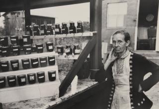 Russell Lee - Farmer Woman with Homemade Jelly near Northampton, Massachusetts