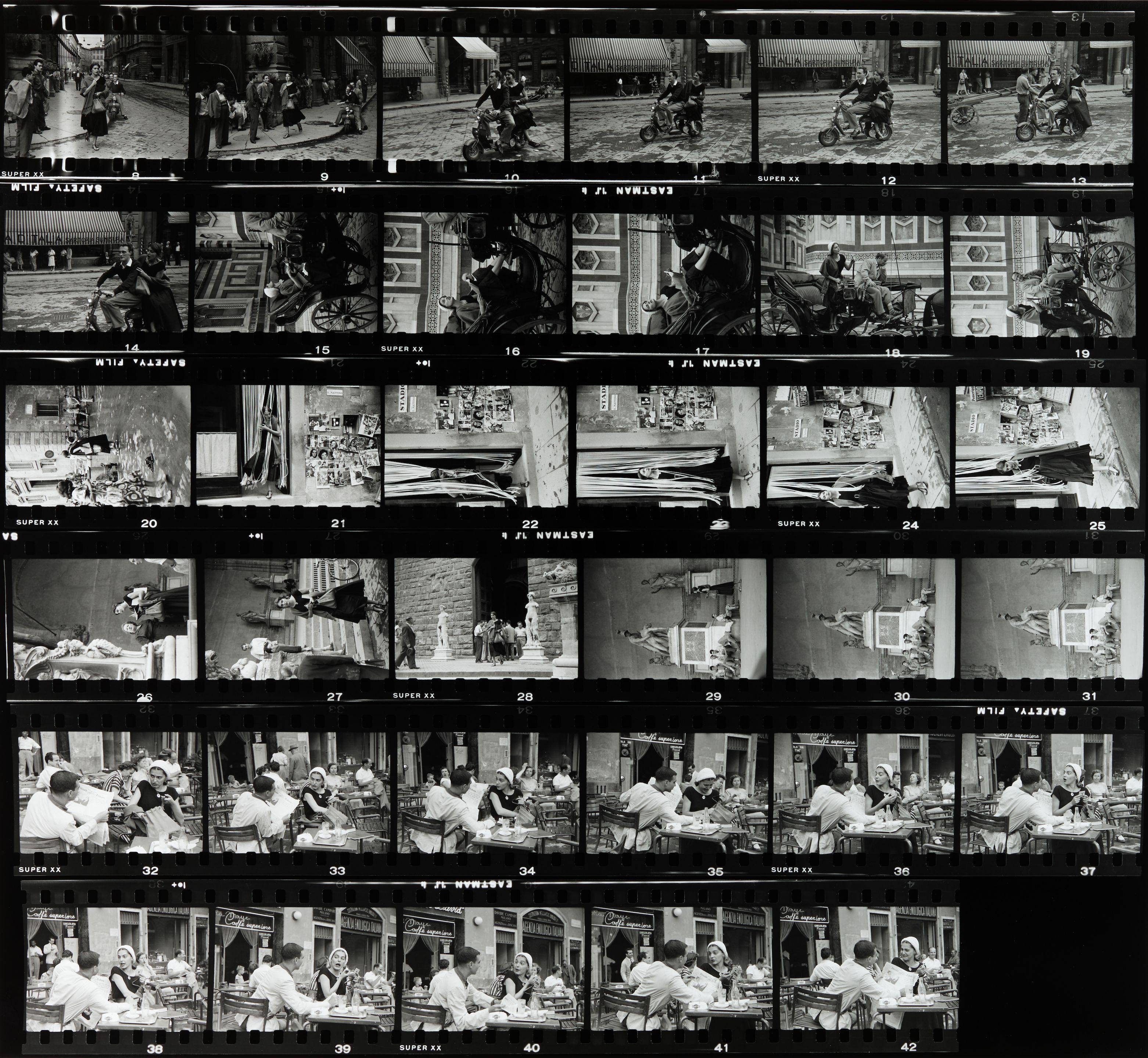 Ruth Orkin - American Girl in Florence, Italy, contact sheet