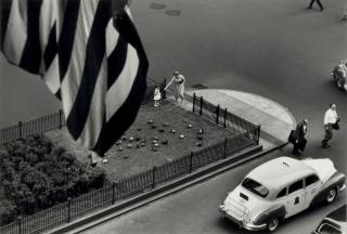 Ruth Orkin - \'Pigeons on Park Ave., from the Waldorf Astoria Hotel\'