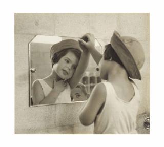 Ruth Orkin - Tirza Looking Into The Mirror With Little Boy, Tel Aviv, 1951