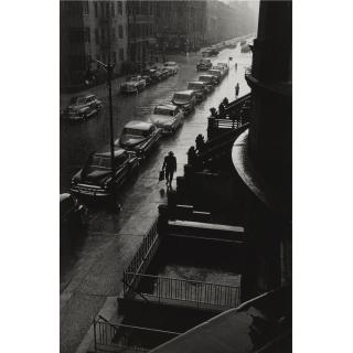 Ruth Orkin - \'View From My Brownstone Apt.\' (Man In Rain)