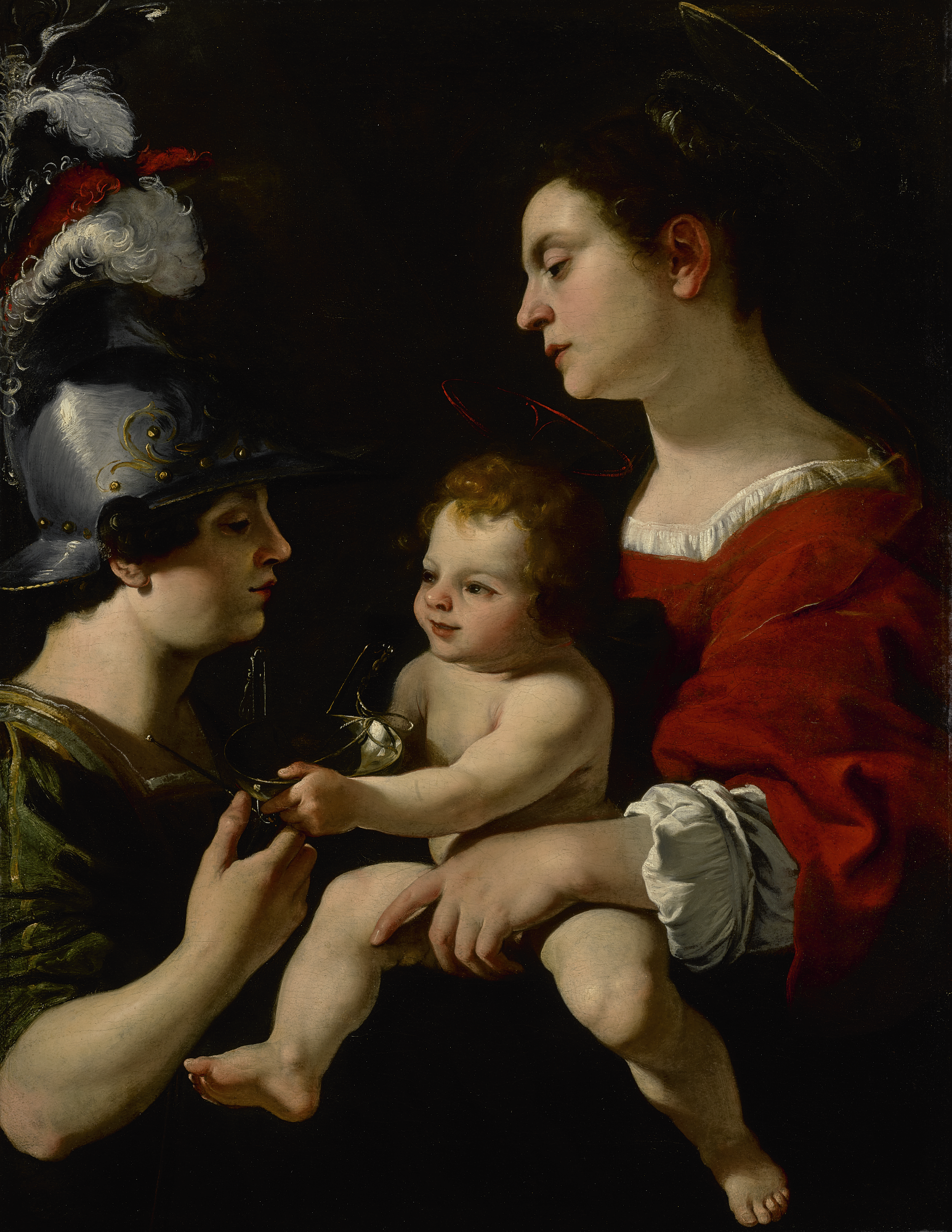 Rutilio Manetti - The Virgin And Child With Saint Michael