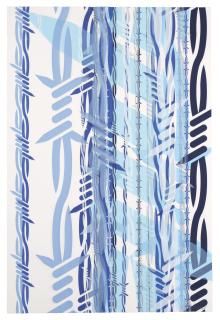 Ryan Mcginness - Untitled (Blue Barbed Wire on White 5)