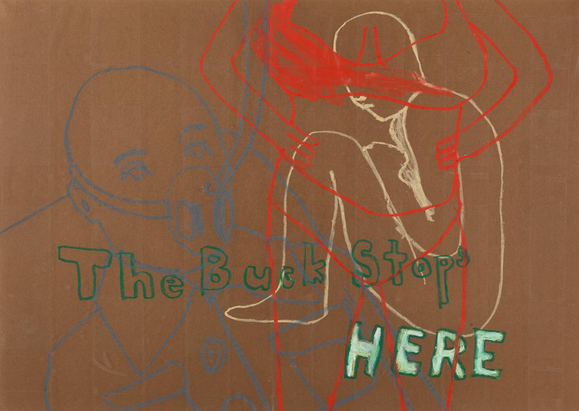 Ryan Mendoza - Untitled (The buck stops here).