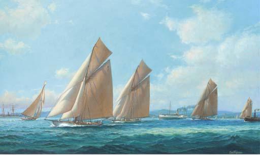 S. Francis Smitheman - Mariquita, Octavia and Noroda racing in the Solent, 7th August, 1911