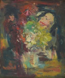 S. Sudjojono - Bunga Parsel (Flower Bucket)